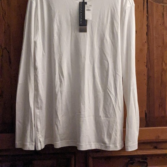 Banana Republic Performance Knit Long Sleeve Shirt Large NWT White - Picture 2 of 4